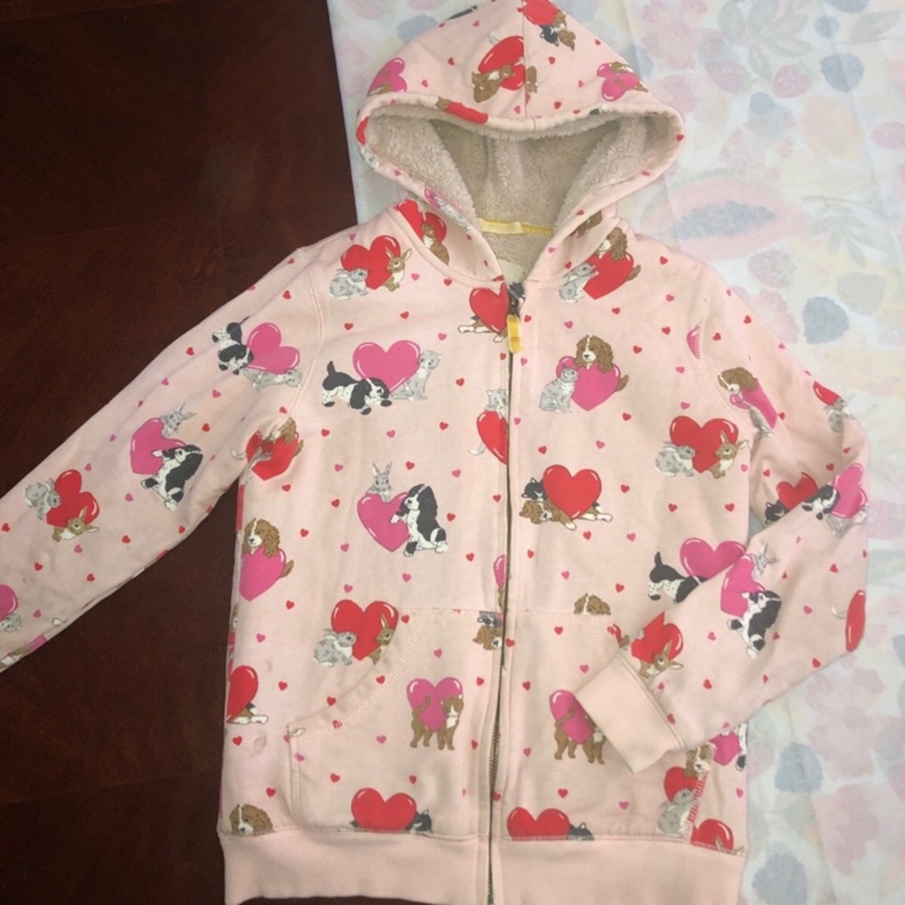 Mini boden shaggy lined hoodie girls 11 12